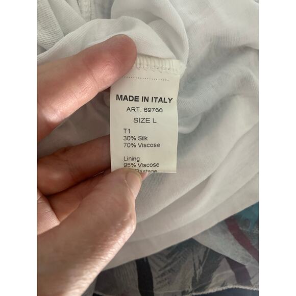 Anna Milani silk blend Made in Italy maxi dress off shoulder or on sz L NWT - Picture 10 of 11